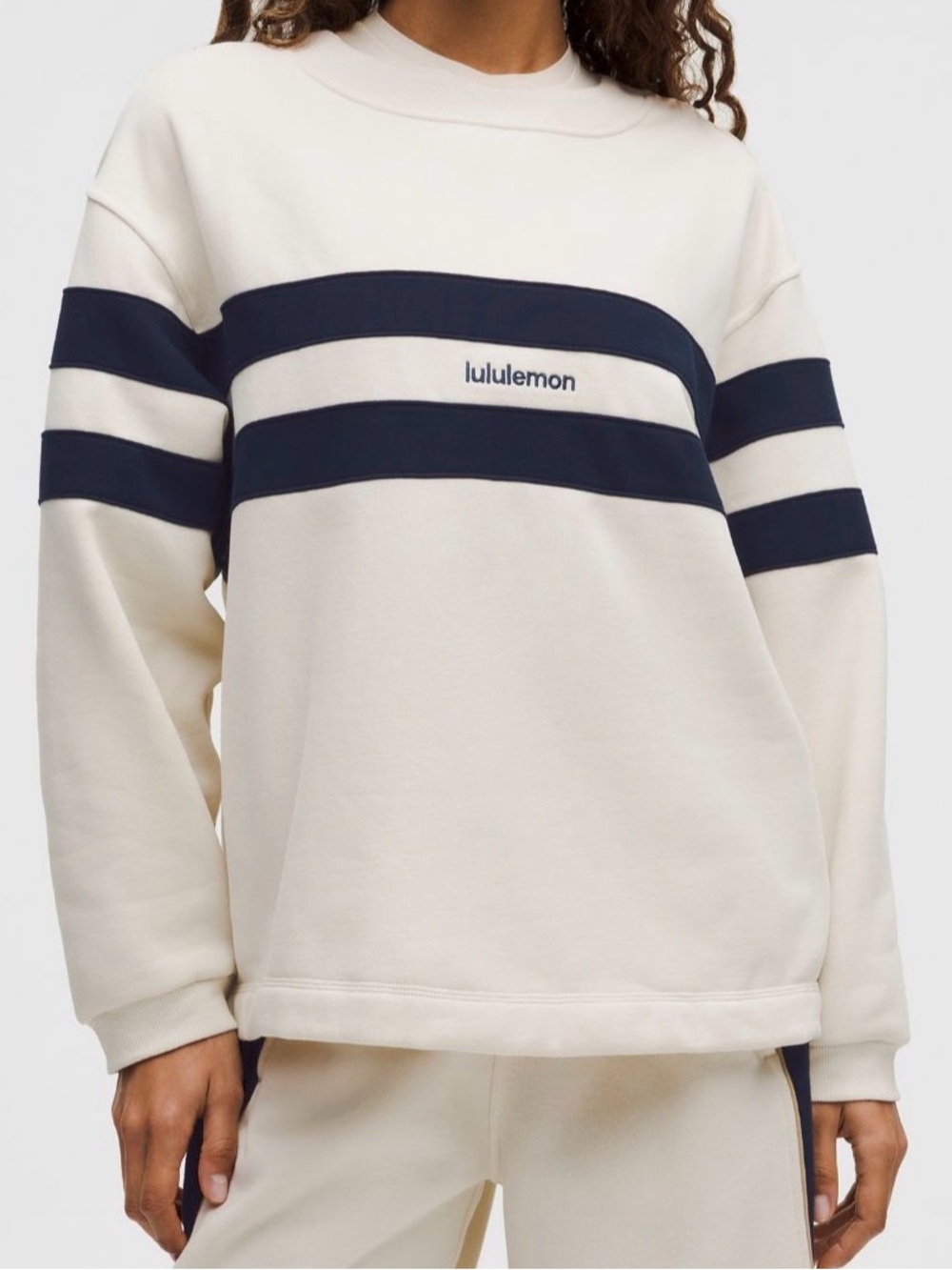 Lululemon - W Steady State Oversized Pullover *Stripe - Size M - NWT